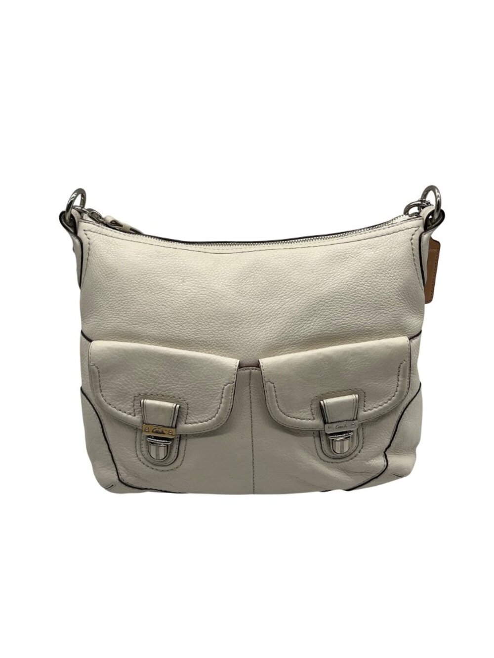 Coach Beige Poppy Avery Pebbled Hobo Bag 22423